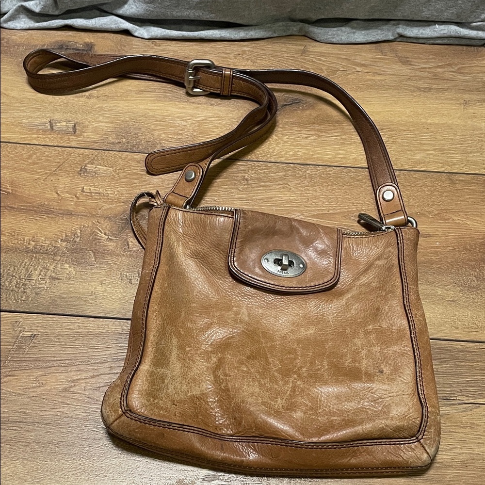 Fossil Brown Leather Shoulder Bag
